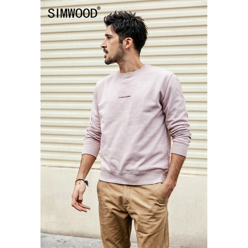 SIMWOOD 2019 autumn New Hoodie Men Fashion Ripped Letter Male Hoodies O-neck Casual Pullovers Sweatshirts High Quality 190015