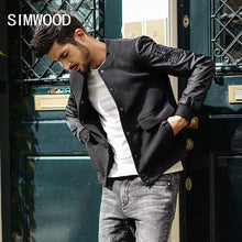 Load image into Gallery viewer, SIMWOOD 2019 Brand Fashion autumn  Slim Jacket Men Fitness Baseball Jacket Cotton Outerwear Plus Size Coat High Quality JK017014