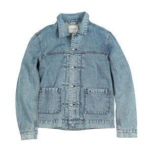 SIMWOOD 2019 autumn winter new denim jacket men cotton fashion ruched design streetwear coat plus size qualited jackets 190366