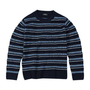SIMWOOD 2019 Autumn Winter New Sweater men striped mix wool contrast color knitted pullover sweaters  190412