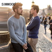 Load image into Gallery viewer, SIMWOOD 2019 Spring New Sweater Men Slim Fit  100% Pure Cotton Pullover Male Knitted Sweater Male Fashion MT017013