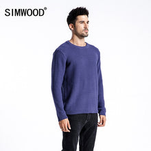 Load image into Gallery viewer, SIMWOOD 2019 Spring New Sweater Men Slim Fit  100% Pure Cotton Pullover Male Knitted Sweater Male Fashion MT017013