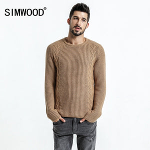 SIMWOOD 2019 Spring  New Sweaters Men Slim Fit Knitted Pullovers Casual  Sweater Plus Size High Quality Brand Clothing MT017007