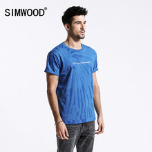 Load image into Gallery viewer, SIMWOOD 2019 New T-Shirts For Men Short Sleeve Slim Fit Letter Print O-Neck T-shirt 100% Cotton Casual Tops Fashion Tees 180452