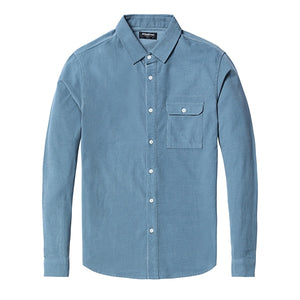SIMWOOD Casual Shirts Men 2019 Fashion Corduroy Long Sleeve Shirt Male 100% Cotton Tops Slim Shirts camisa masculina 180579