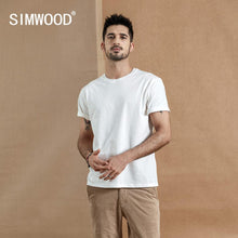 Load image into Gallery viewer, SIMWOOD 2019 summer new 100% cotton white solid t shirt men causal o-neck basic t-shirt male high quality  classical tops 190449